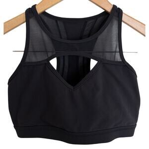 Buffbunny Onyx Black Mesh Ambrosia Sports Bra Racer Back Workout/Gym/Pilates-M